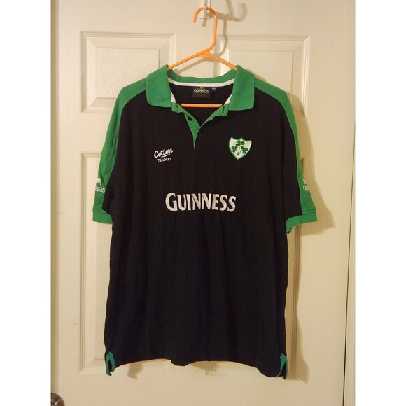 Cotton Traders Ireland Rugby Guinness Vintage Rugby Shirt Black Size XXL 2XL - Picture 1 of 5
